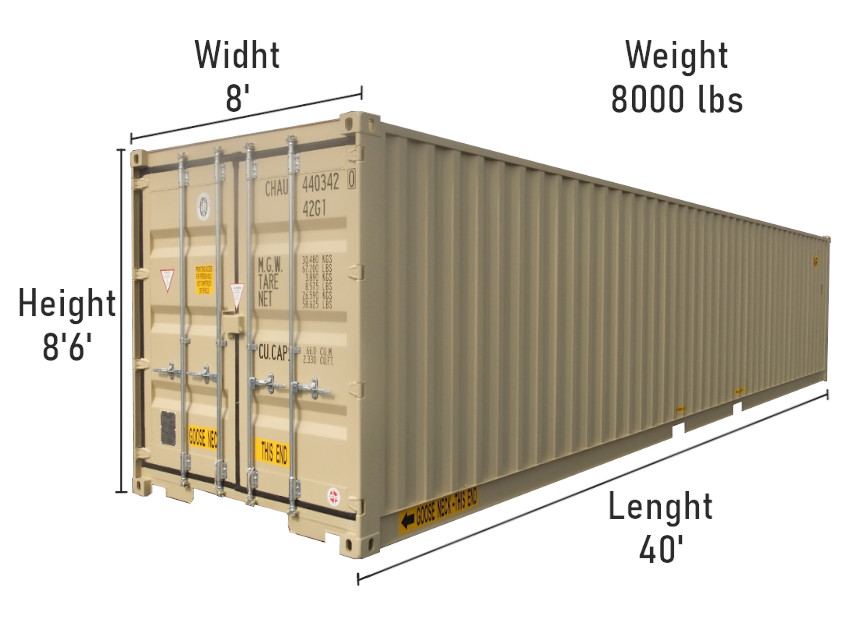 40 ft container dimensions